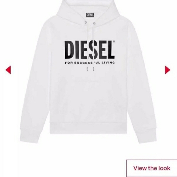 Diesel White Logo Hoodie - Picture 2 of 3